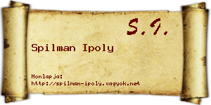 Spilman Ipoly névjegykártya